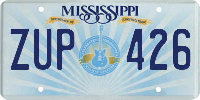 MS license plate ZUP426