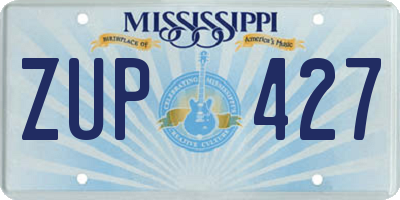 MS license plate ZUP427