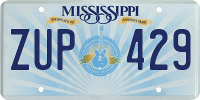 MS license plate ZUP429