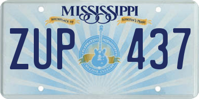 MS license plate ZUP437