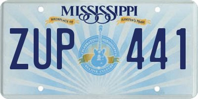 MS license plate ZUP441
