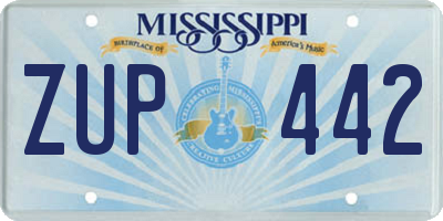 MS license plate ZUP442