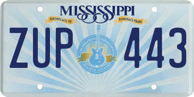 MS license plate ZUP443