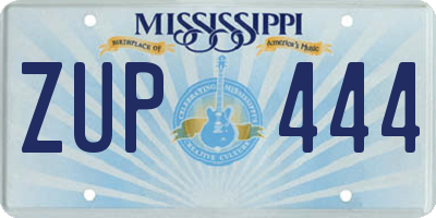 MS license plate ZUP444