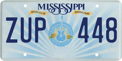 MS license plate ZUP448
