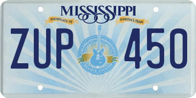 MS license plate ZUP450