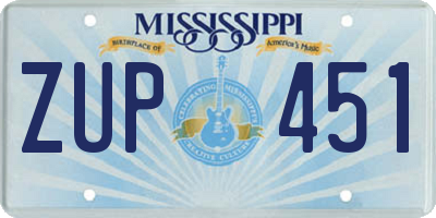 MS license plate ZUP451