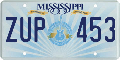 MS license plate ZUP453