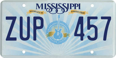 MS license plate ZUP457