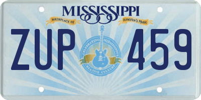 MS license plate ZUP459