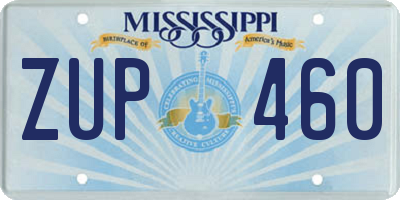 MS license plate ZUP460