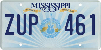 MS license plate ZUP461