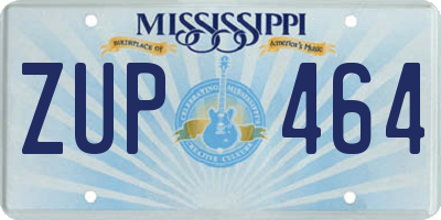 MS license plate ZUP464
