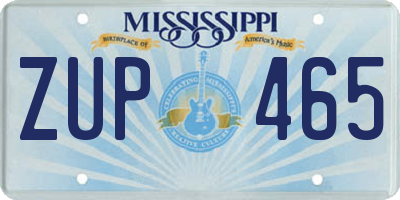 MS license plate ZUP465