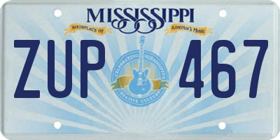 MS license plate ZUP467