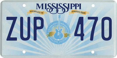 MS license plate ZUP470
