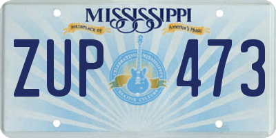 MS license plate ZUP473