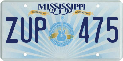 MS license plate ZUP475