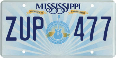 MS license plate ZUP477