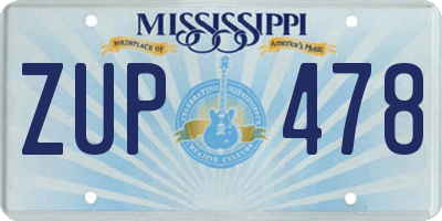 MS license plate ZUP478