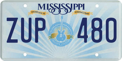 MS license plate ZUP480