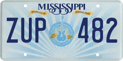 MS license plate ZUP482