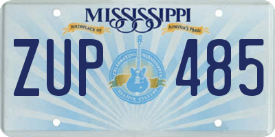MS license plate ZUP485
