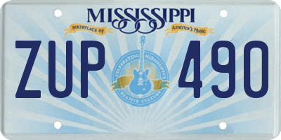 MS license plate ZUP490