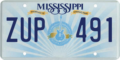MS license plate ZUP491