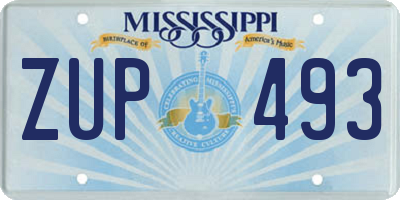 MS license plate ZUP493