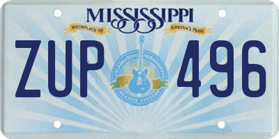 MS license plate ZUP496