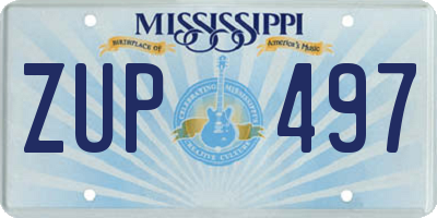 MS license plate ZUP497
