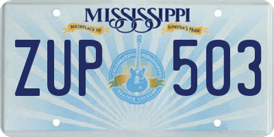 MS license plate ZUP503