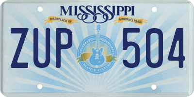 MS license plate ZUP504