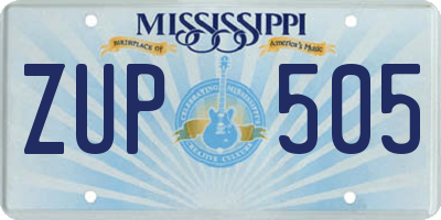 MS license plate ZUP505