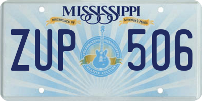 MS license plate ZUP506