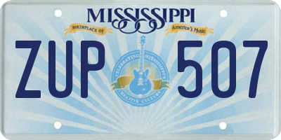 MS license plate ZUP507