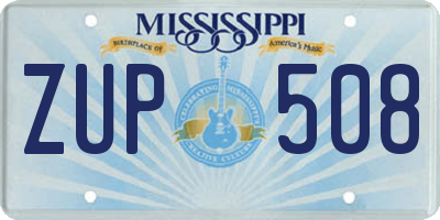 MS license plate ZUP508