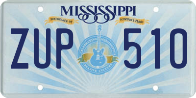 MS license plate ZUP510