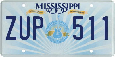 MS license plate ZUP511