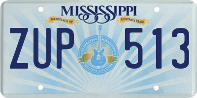 MS license plate ZUP513