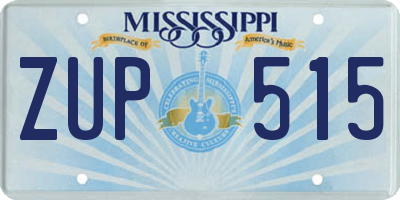 MS license plate ZUP515