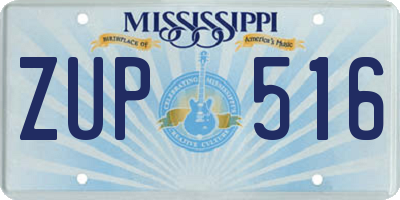 MS license plate ZUP516