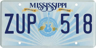 MS license plate ZUP518