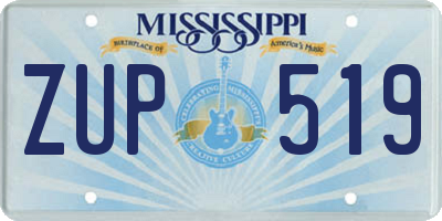 MS license plate ZUP519