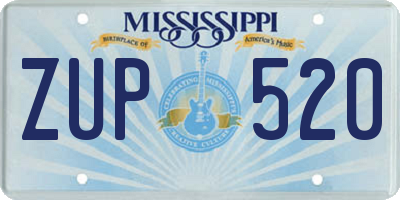 MS license plate ZUP520