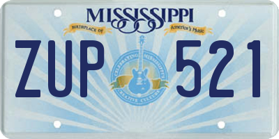 MS license plate ZUP521