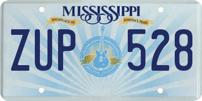 MS license plate ZUP528