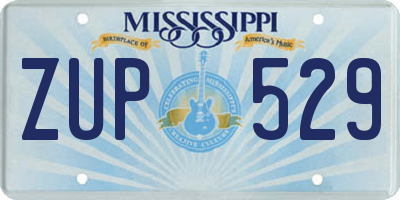 MS license plate ZUP529