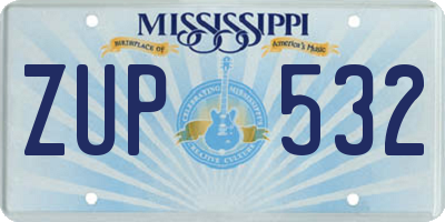 MS license plate ZUP532